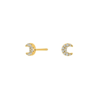 Vergoldete Silb Ohrstecker LUNANOR moon