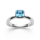 925/- Ring Poliert, Blau Topas 1,15ct