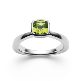 925/- Ring Poliert, Peridot 1,03ct