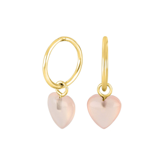 Verg. Silber Creolen YOU52 pink Chalcedon