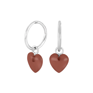 Rhod. Silber Creolen YOU52 rotem Onyx