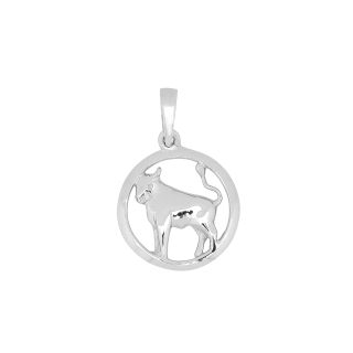Rhod. Silberanhänger Stier 12mm