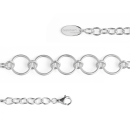 925/- Armband, rho. matt./Poliert, 19cm