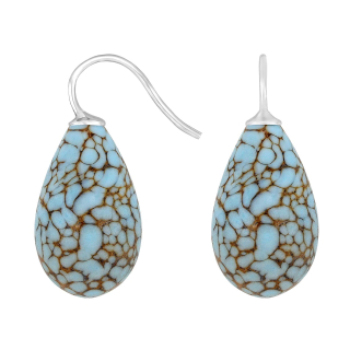 Rhod. S. Ohrring Böhmisches Quarz-Glas Farbe49