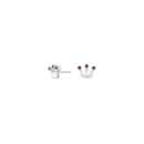 Rhod. Silber Ohrstecker Krone m/ pink cz
