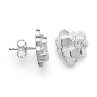 925/- Ohrstecker matt., dia. 0,02ct W-SI3
