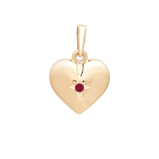 Siersbøl 14kt. Gold Herz m. Rubin