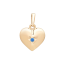Siersbøl 14kt. Gold Herz m. Saphir