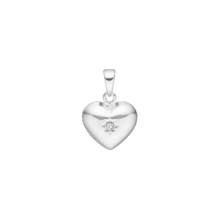Siersbøl Silber Rhod. Anhänger Herz mit CZ 20x15mm