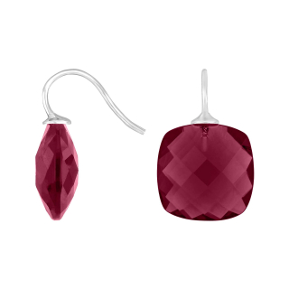Rhod. S. Ohrring Quarz-Glas Facettiert Farbe30