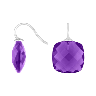 Rhod. S. Ohrring Quarz-Glas Facettiert Farbe32