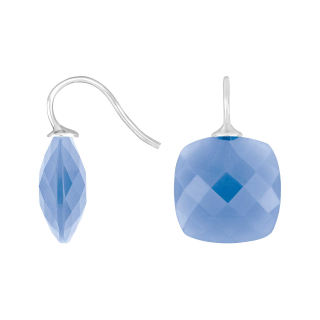 Rhod. S. Ohrring Quarz-Glas Facettiert Farbe39