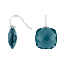 Rhod. S. Ohrring Quarz-Glas Facettiert Farbe42