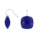 Rhod. S. Ohrring Quarz-Glas Facettiert Farbe45