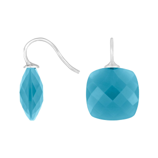 Rhod. S. Ohrring Quarz-Glas Facettiert Farbe48