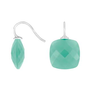 Rhod. S. Ohrring Quarz-Glas Facettiert Farbe49