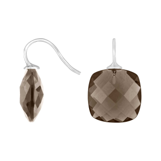 Rhod. S. Ohrring Quarz-Glas Facettiert Farbe86