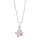 Rhod. Silberhalskette Schmetterling m/Rosa cz