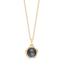 Silber Verg. Halskette Flower m/Labradorite
