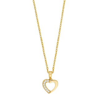 14kt. Anhänger herz  m. 0,04ct TW/SI