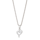 Rhodinierter Silber Halskette Herz mit Zirkonia