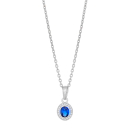Silber Halskette mit Zirkonia und synth. Safir
