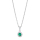 Silber Halskette mit Zirkonia und synth. Smaragd