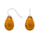 Rhod. S. Ohrring Quarz-Glas Facettiert Farbe76