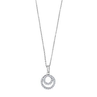 Rhod. Silber Anhänger Spiral m/cz