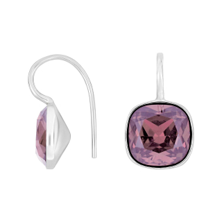 Rhod Silber Ohrring Quarz-Glas Facettiert Farbe13