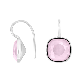 Rhod Silber Ohrring Quarz-Glas Facettiert Farbe22