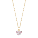 Verg. Silber Halskette Herz m. rosa mix cz