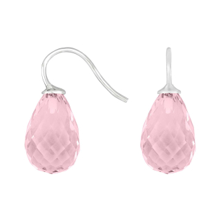 Rhod. S. Ohrring Quarz-Glas Facettiert Farbe11