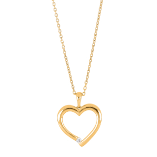 14kt. Goldhertz m/dia. 0.03ct W/SI