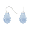 Rhod. S. Ohrring Quarz-Glas Facettiert Farbe36