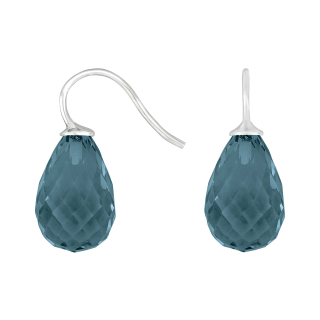 Rhod. S. Ohrring Quarz-Glas Facettiert Farbe42