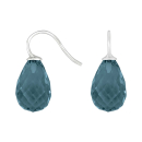 Rhod. S. Ohrring Quarz-Glas Facettiert Farbe42