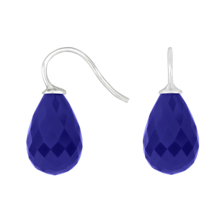 Rhod. S. Ohrring Quarz-Glas Facettiert Farbe45