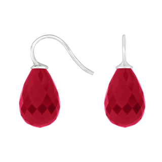 Rhod. S. Ohrring Quarz-Glas Facettiert Farbe50