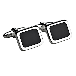 Manschettenknöpfe Silber mit Onyx