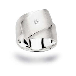 925/- Ring Kratzmat, dia. 0,03CT WP1