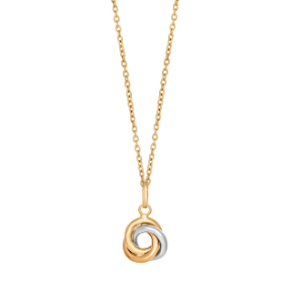 8kt. Goldanhänger dreifarbig m/8kt.Kette