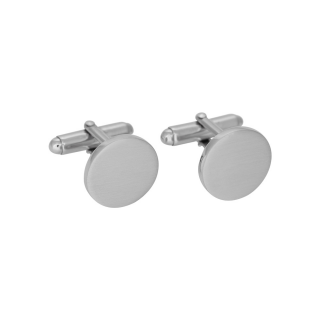 Rhodinierte Silber Manschettenknöpfe Satin 15mm