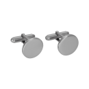 Rhodinierte Silber Manschettenknöpfe blank 15mm