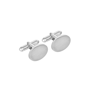 Rhd. Silber Manschettenknöpfe Satin 18 mm