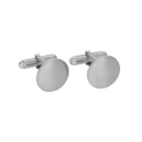 Rhod. Silber Manschettenknöpfe rund Satin 15mm