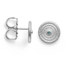 925/- Ohrstecker, rho. matt./Gebüstet Blau Topas