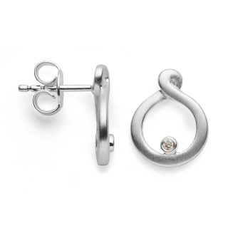 925/- Ohrstecker matt., Brillanten 0,02ct W-SI