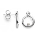 925/- Ohrstecker matt., Brillanten 0,02ct W-SI