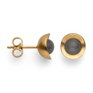 925/- Ohrstecker, vg. matt., Mondstein grau 1,40ct